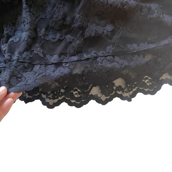 Kiyonna Black Lace Overlay Dress Plus Size 4 Sheer Sleeves Cocktail Evening - Picture 6 of 13